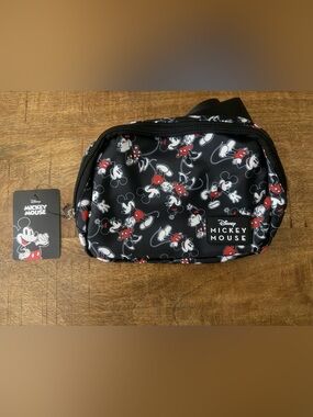 Disney Mickey & Minnie Black Red Print Belt Bag
